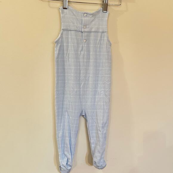 Ralph Lauren Baby Boy Romper sz 9 months Light Blue Plaid - Picture 4 of 6